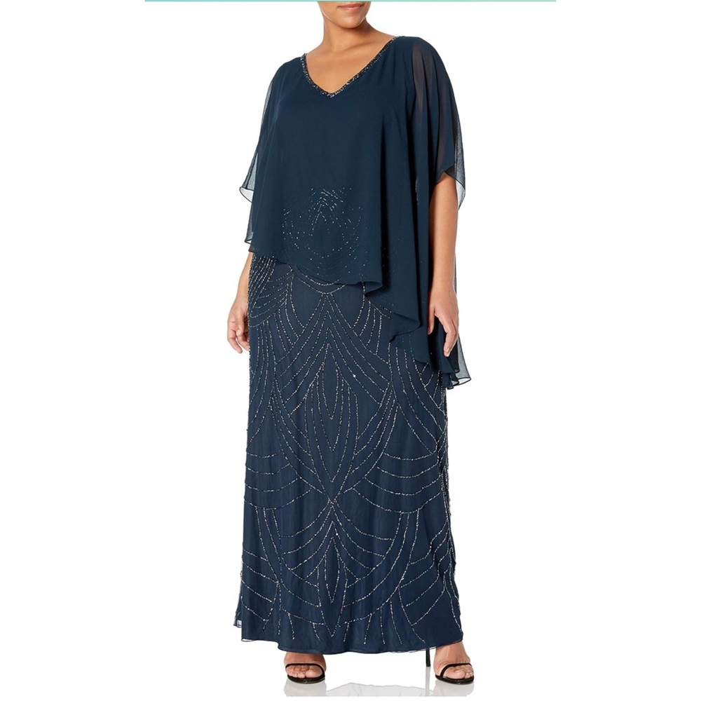 J Kara Women's Pop Over with Beaded Bottom Side 12P NWT $289 - Picture 3 of 4